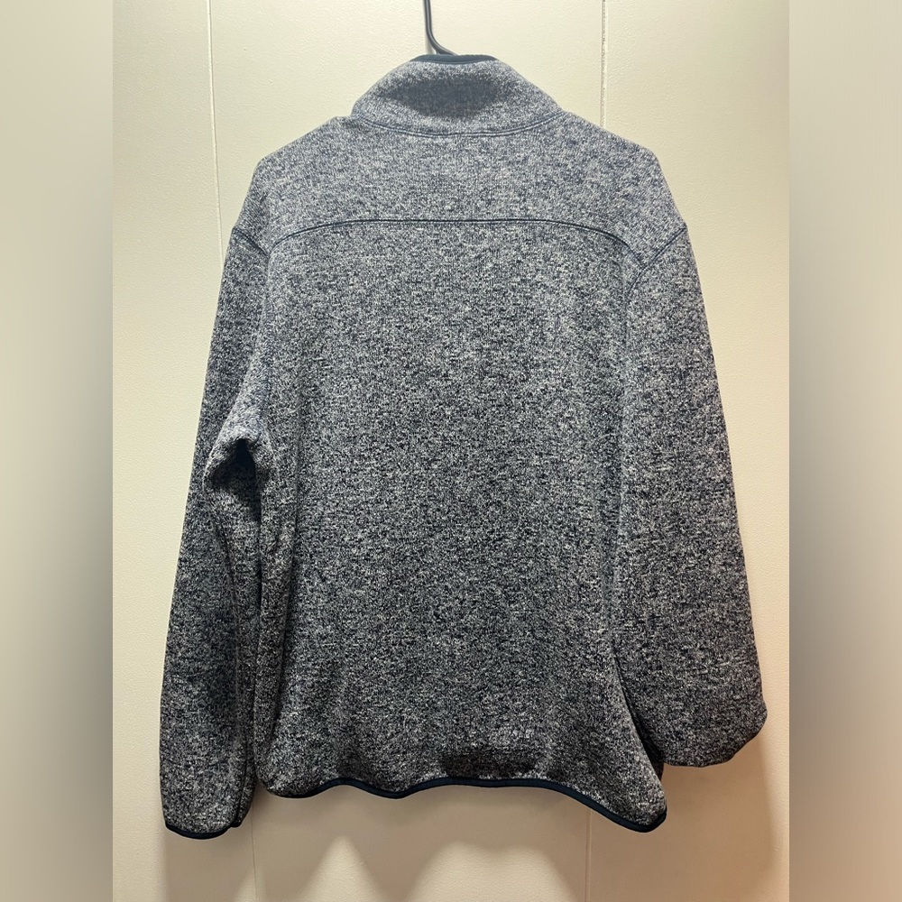 Woolrich Pullover Quarter Zip Sweater Blue/Gray Mens Size Large Zip Pockets - Picture 5 of 5
